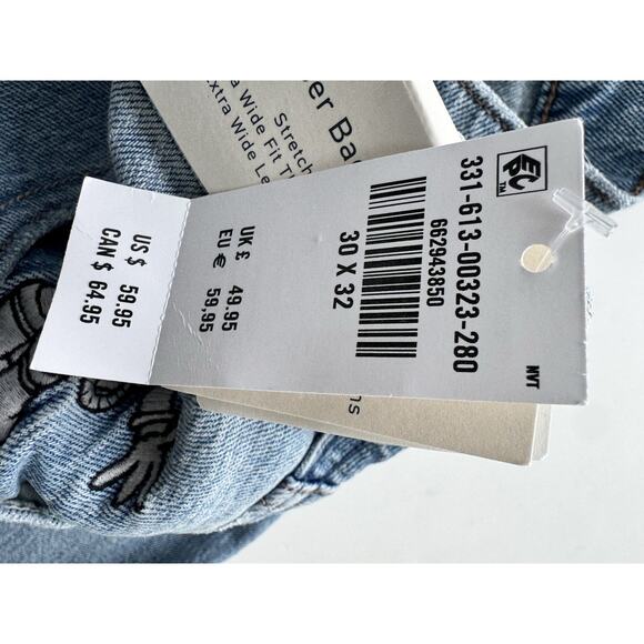 Hollister Light Wash Astronaut Graphic Super Baggy Jeans 30x32 - Picture 5 of 5